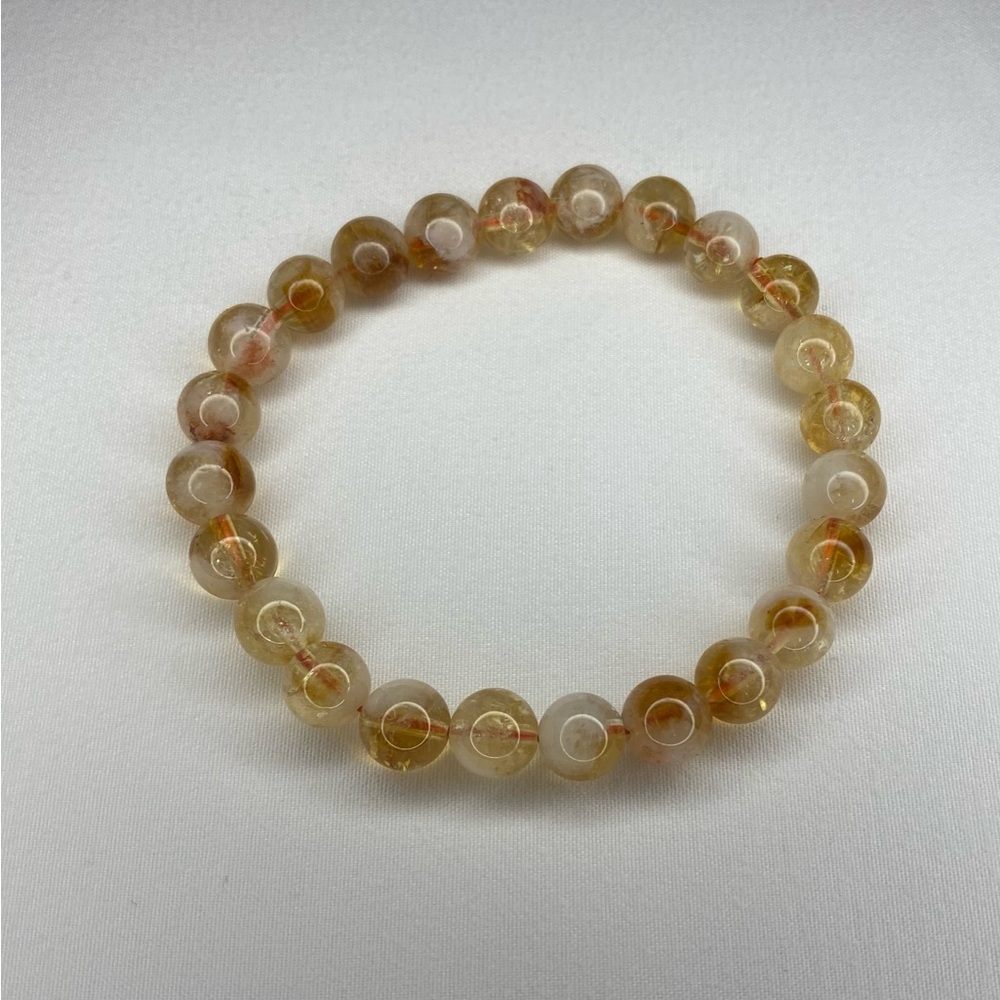 8mm Citrine Crystal Bead Stretch Bracelet